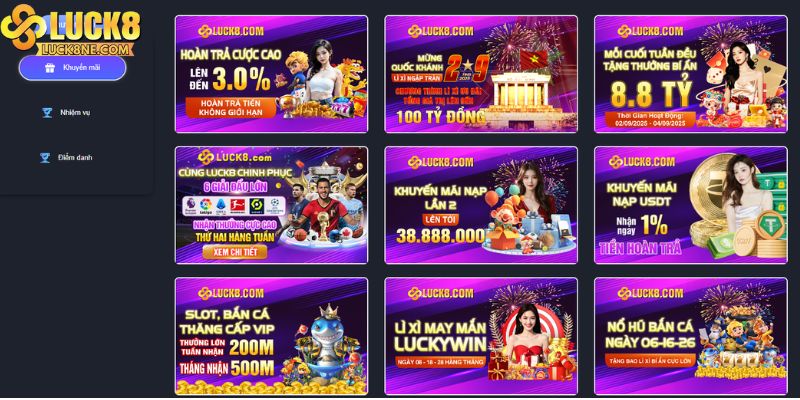 Những chương trình khuyến mãi có giá trị tại Luck8