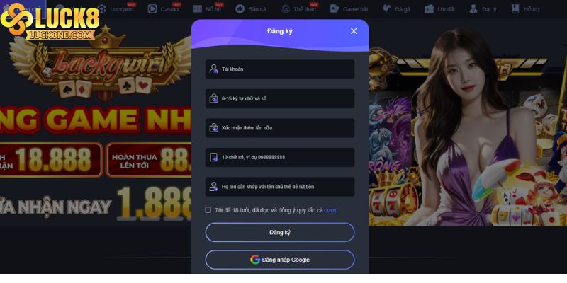 Hướng dẫn tạo tài khoản tại Luck8 dễ dàng